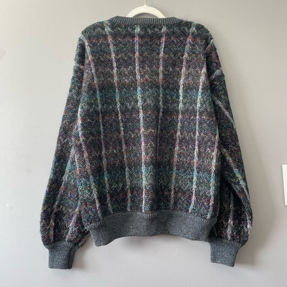 [M] Men’s Vintage Multi Coloured Coogie Style Long Sleeve Sweater Oversized - Picture 3 of 10